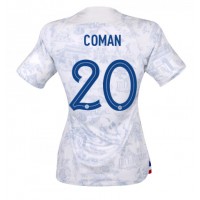 Camiseta Francia Kingsley Coman #20 Visitante Equipación para mujer Mundial 2022 manga corta